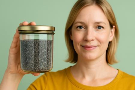 Water with chia seeds