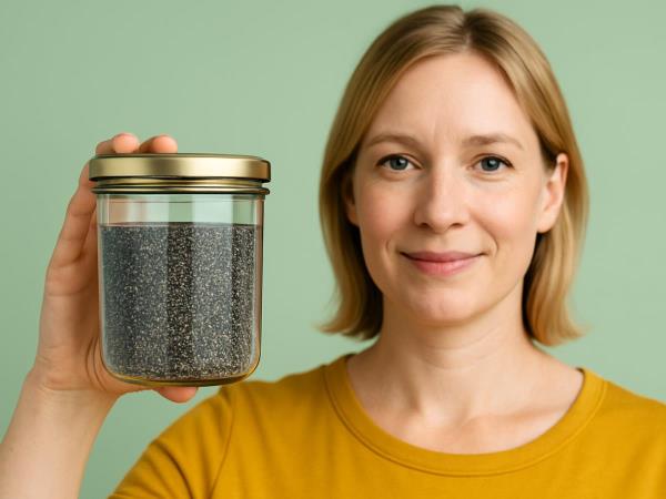 Water with chia seeds