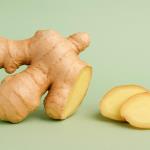 Medicinal ginger with a spoon