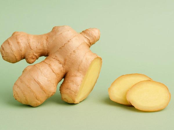 Medicinal ginger with a spoon