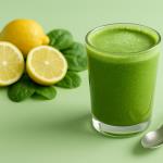 Green drink with spinach, ginger, and avocado: a recipe to support body cleansing